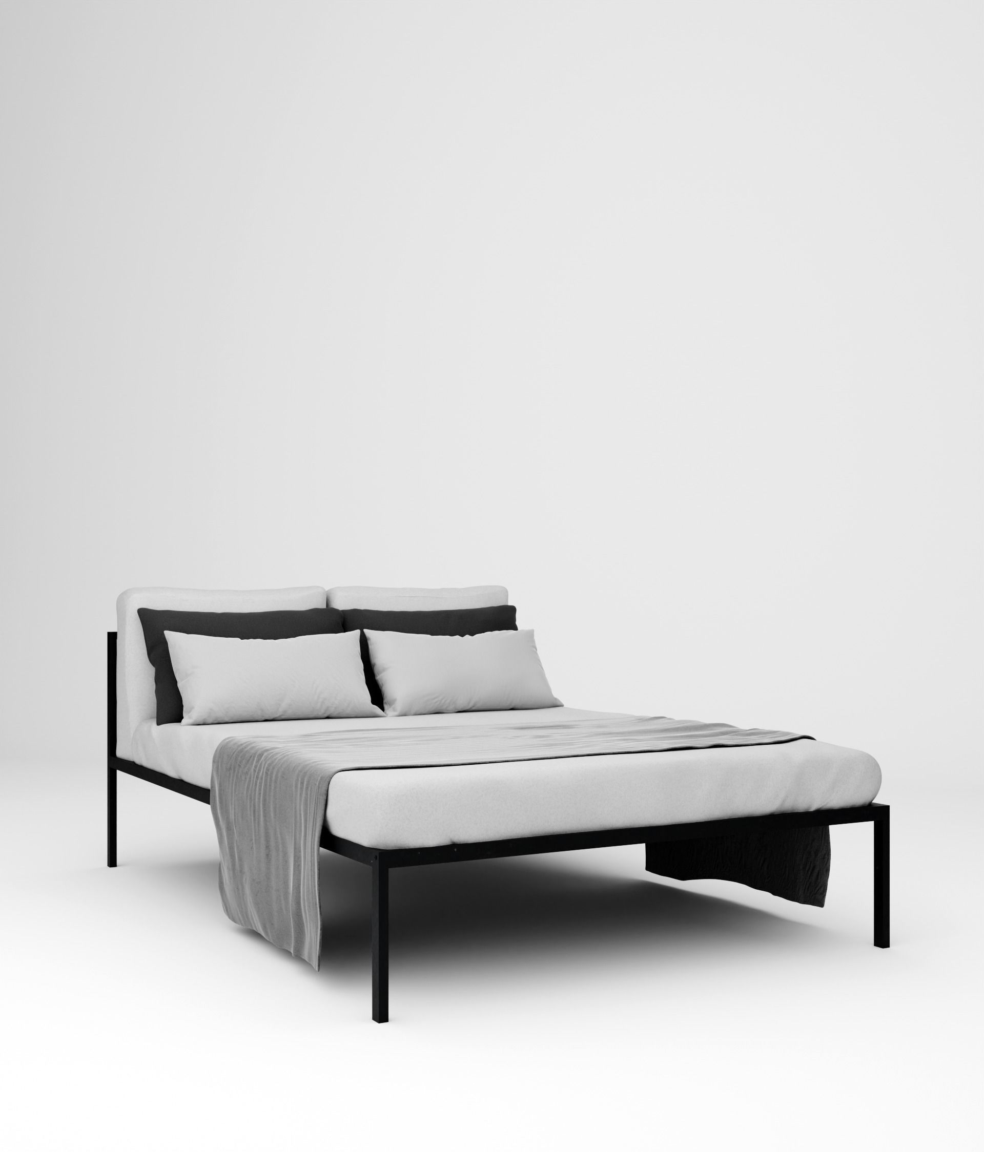 Modern bed 3D model_4