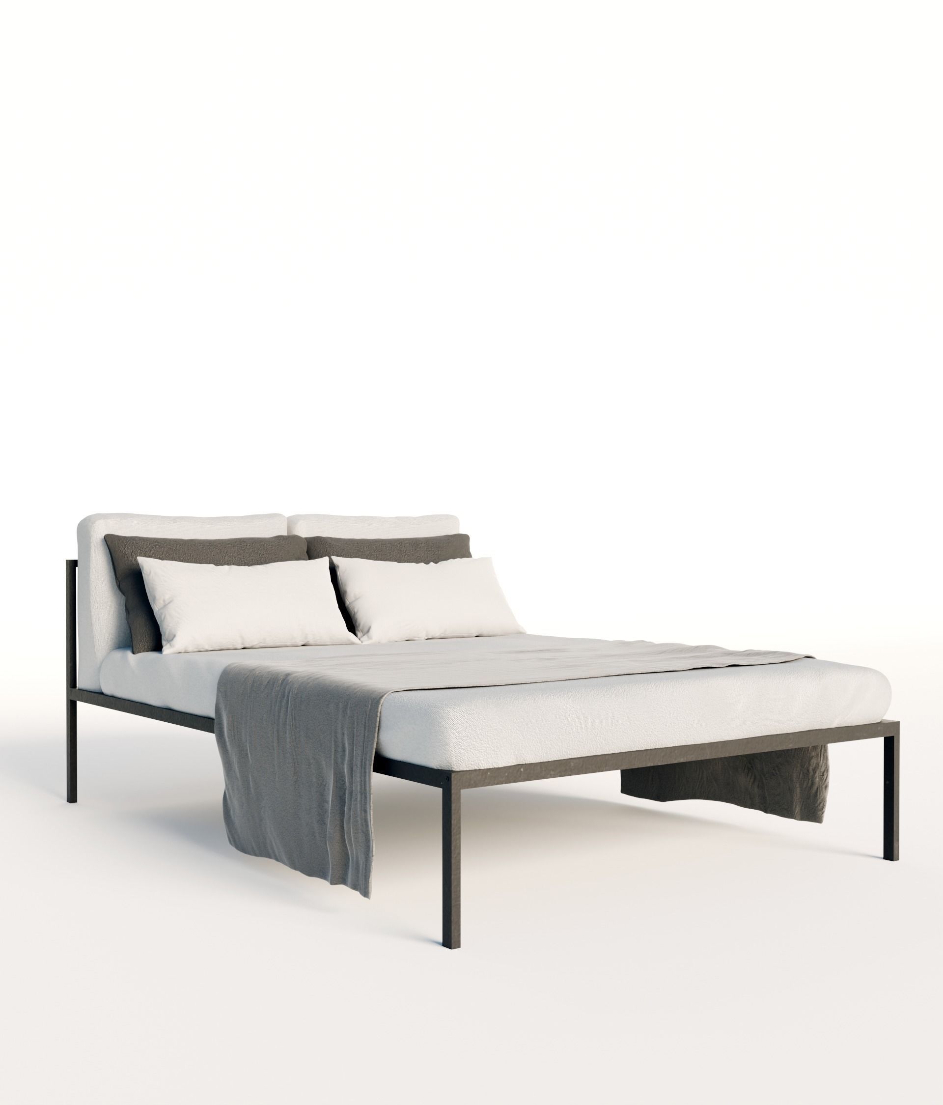 Modern bed 3D model_8