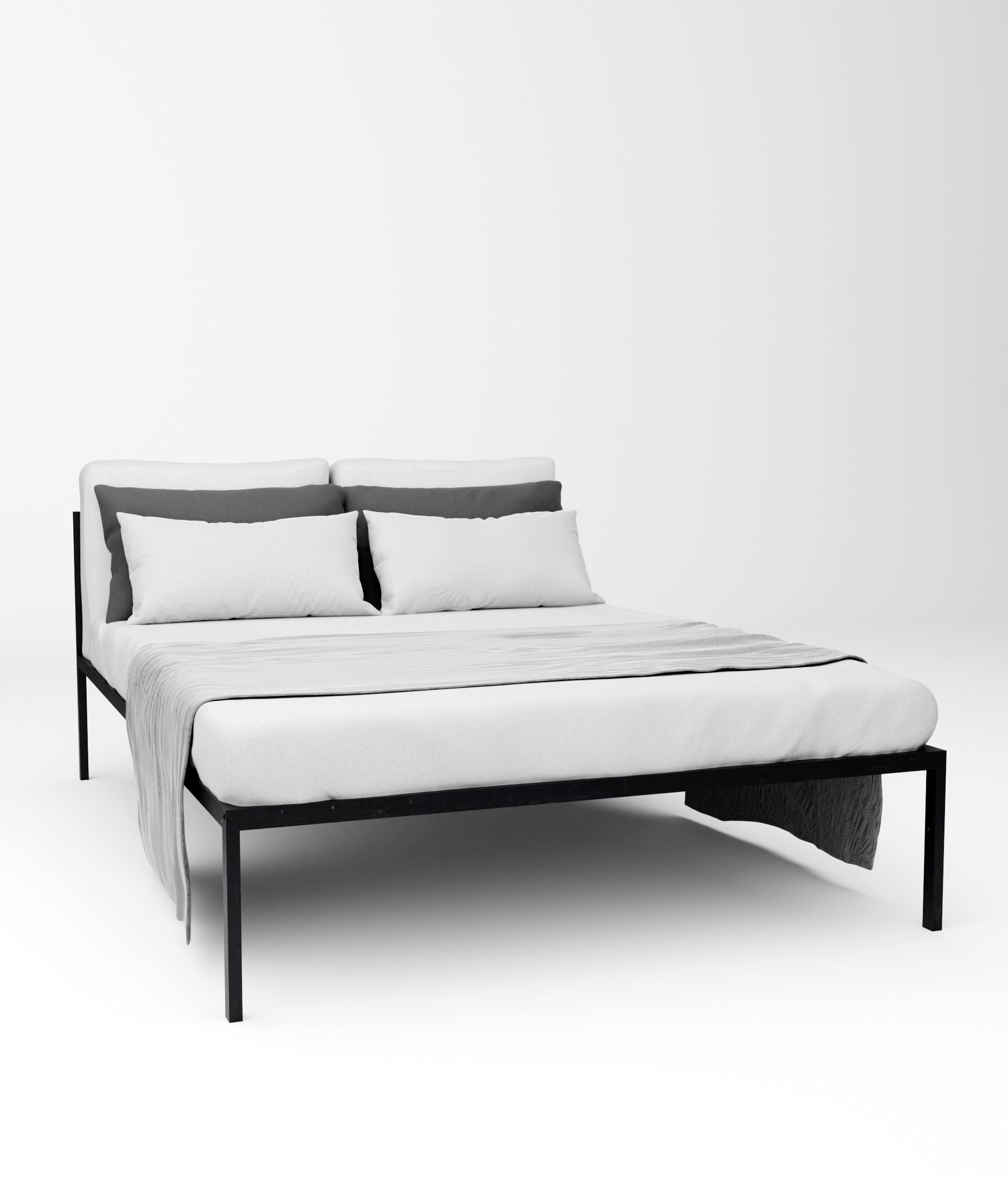 Modern bed 3D model_1