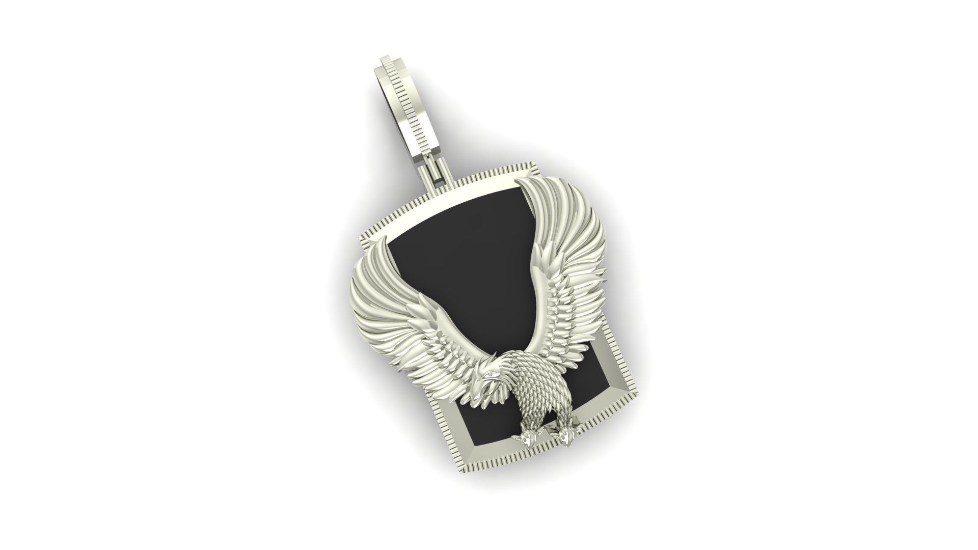 Eagle silver  pendent  3D print model_2
