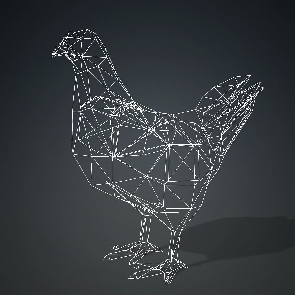 Free low-poly Hen Free low-poly 3D model_1