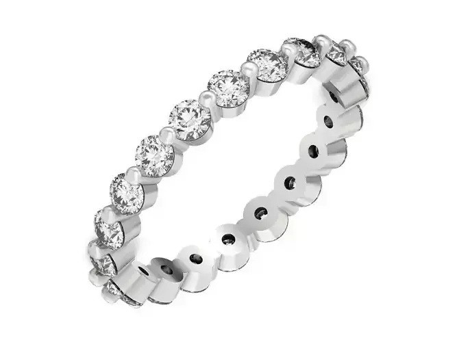  Eternity  Ring Single Prong  Round  Diamond 3D print model
