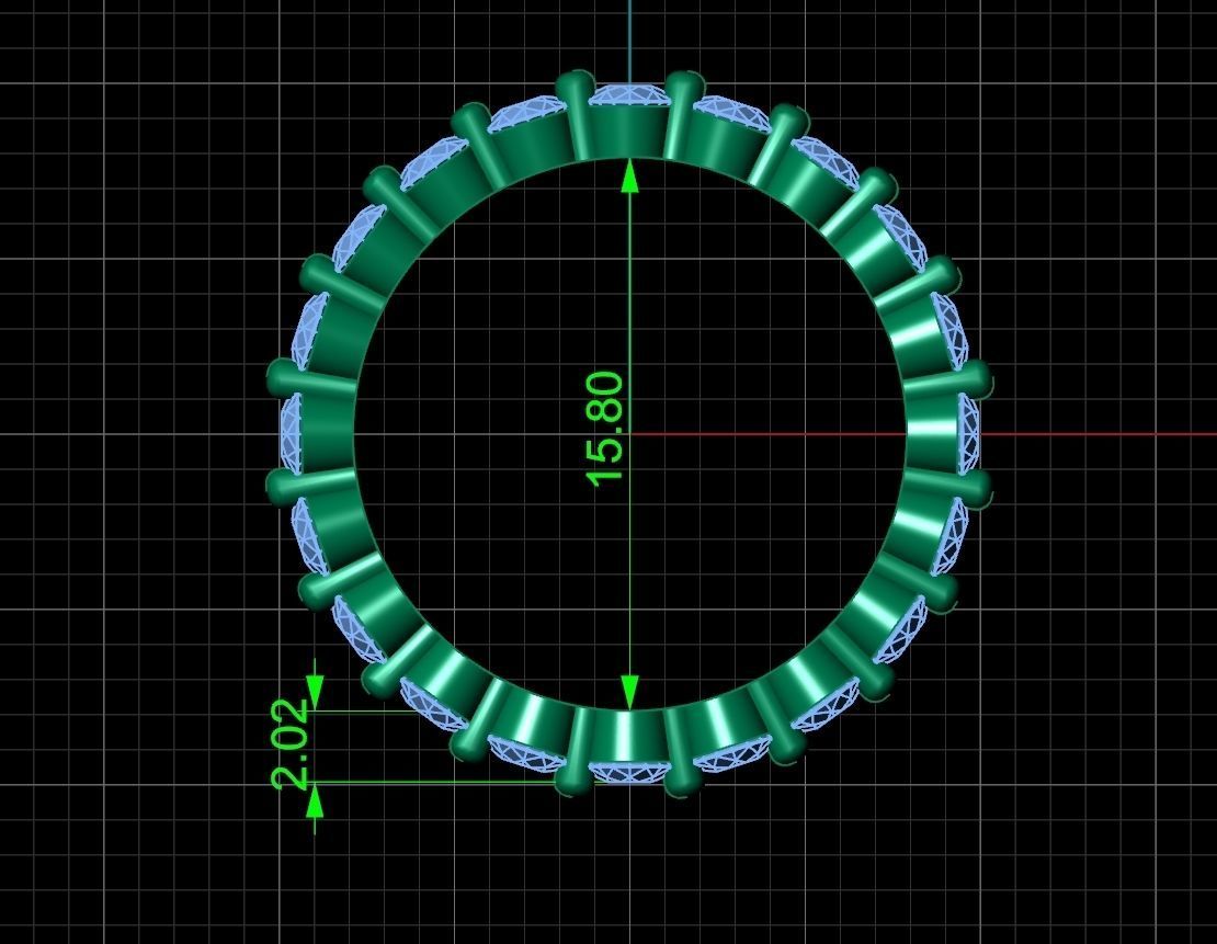 Eternity Ring Single Prong Round Diamond 3D print model_10