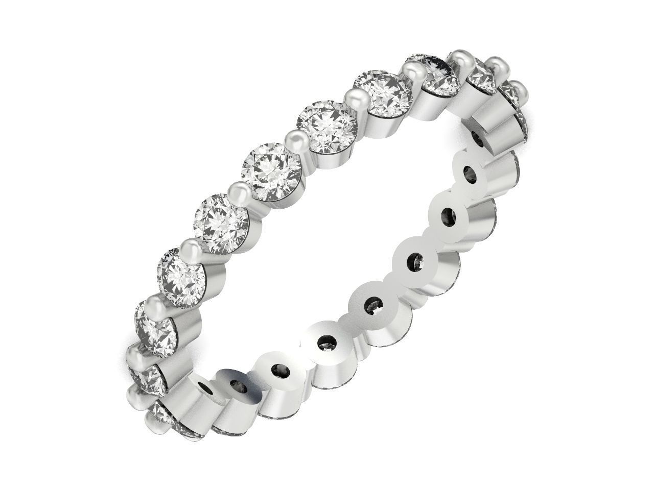 Eternity Ring Single Prong Round Diamond 3D print model_51