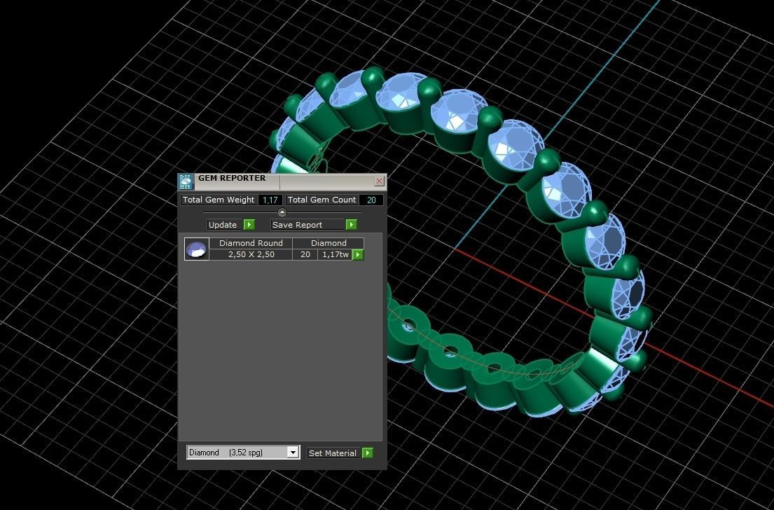 Eternity Ring Single Prong Round Diamond 3D print model_5