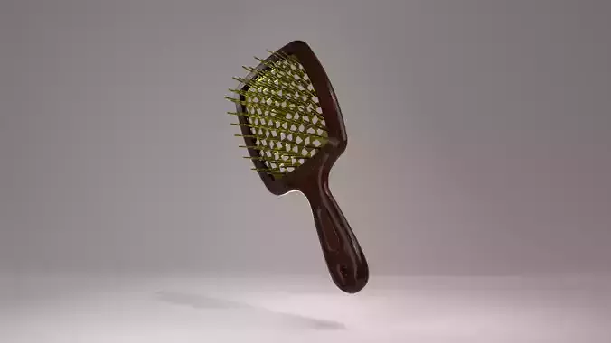 Hollow hair comb for 3D printing and advertising 3D model