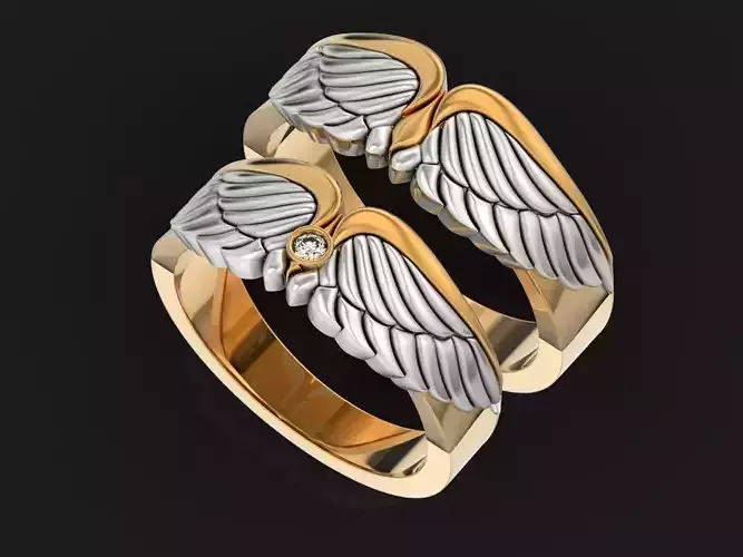 Wedding rings angel wings 1163