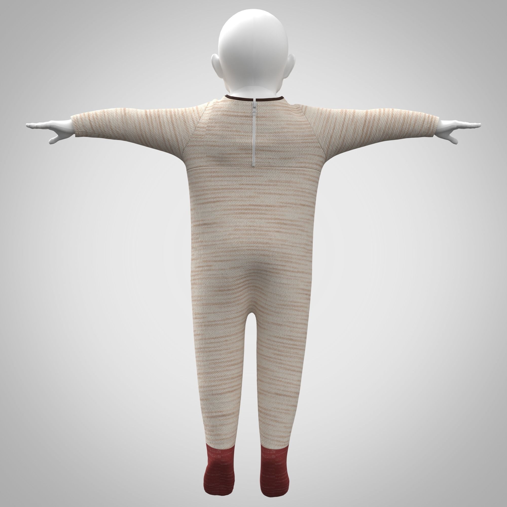Baby Romper rigged model Low-poly 3D model_1
