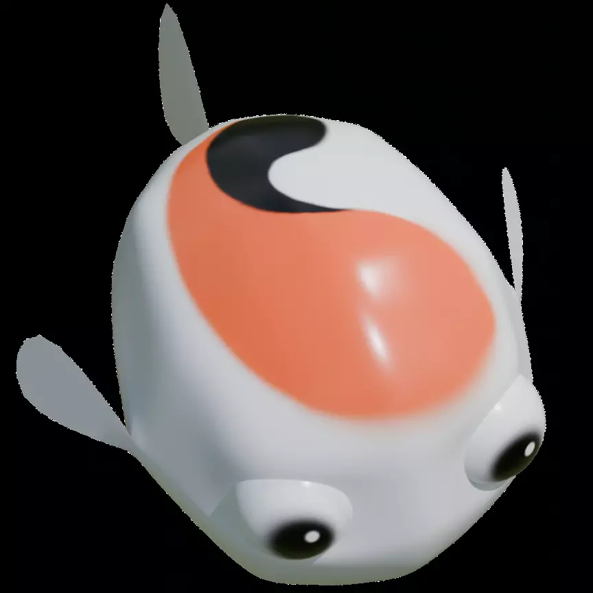 Low Poly Koi Fish Low-poly 3D model_0