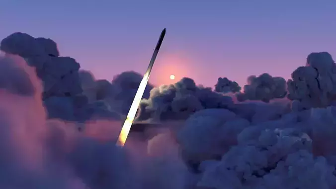 Sky with Clouds and Starship 4