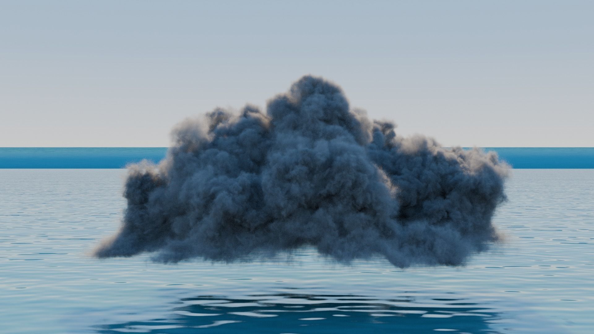 Sky with Clouds and Starship 4 Free low-poly 3D model_6