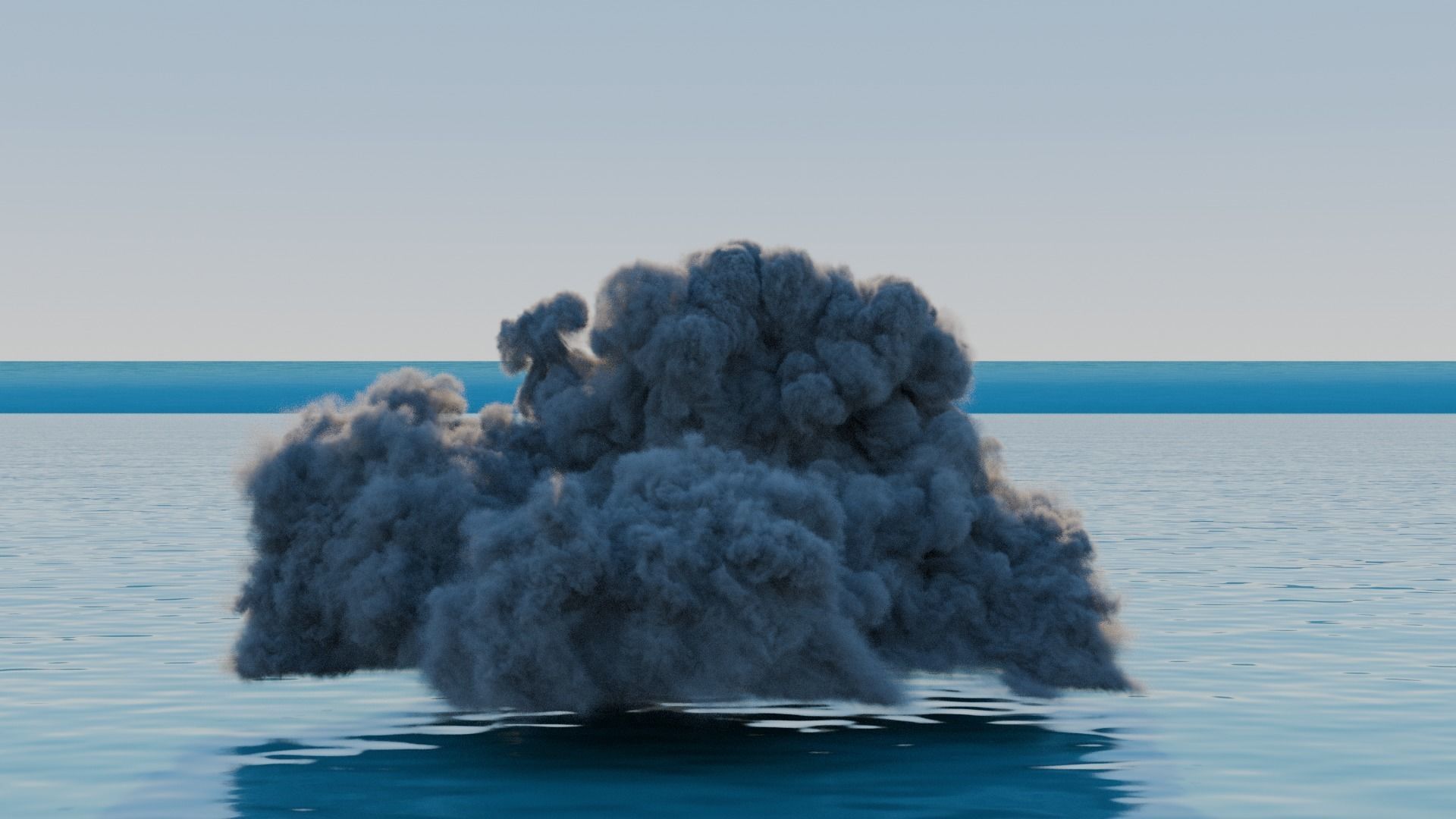 Sky with Clouds and Starship 4 Free low-poly 3D model_3