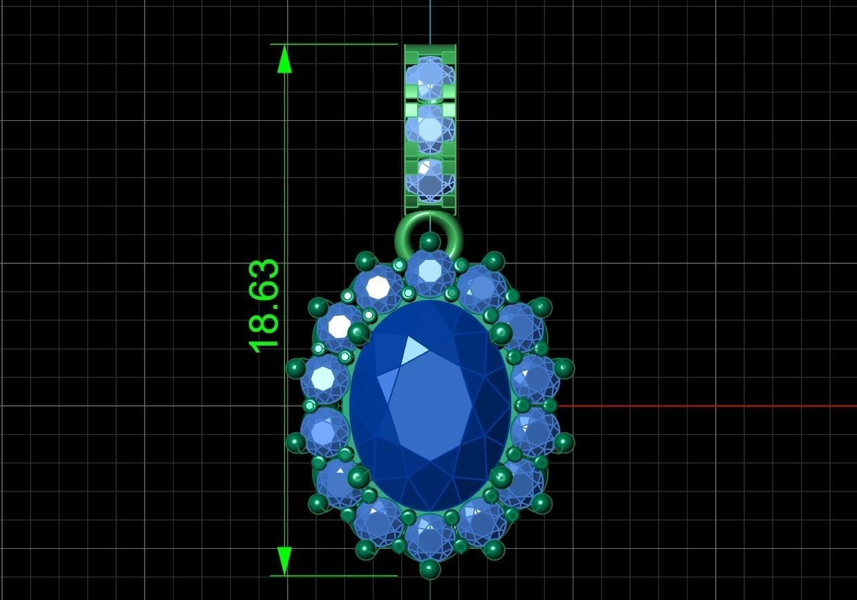 set Earring and ring  oval Style Dangle 3D Model Collection_27