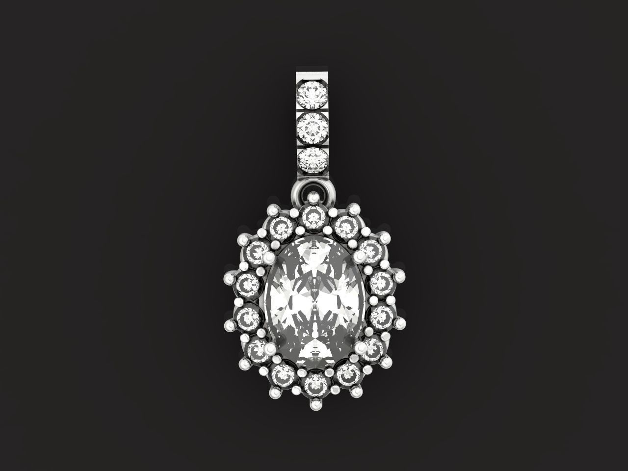 set Earring and ring  oval Style Dangle 3D Model Collection_37