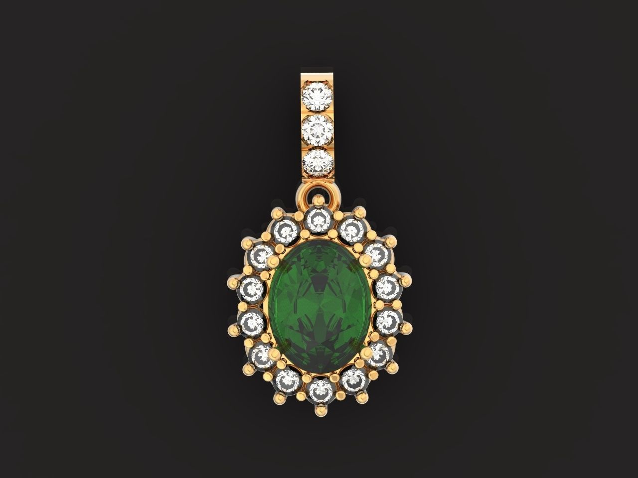 set Earring and ring  oval Style Dangle 3D Model Collection_43