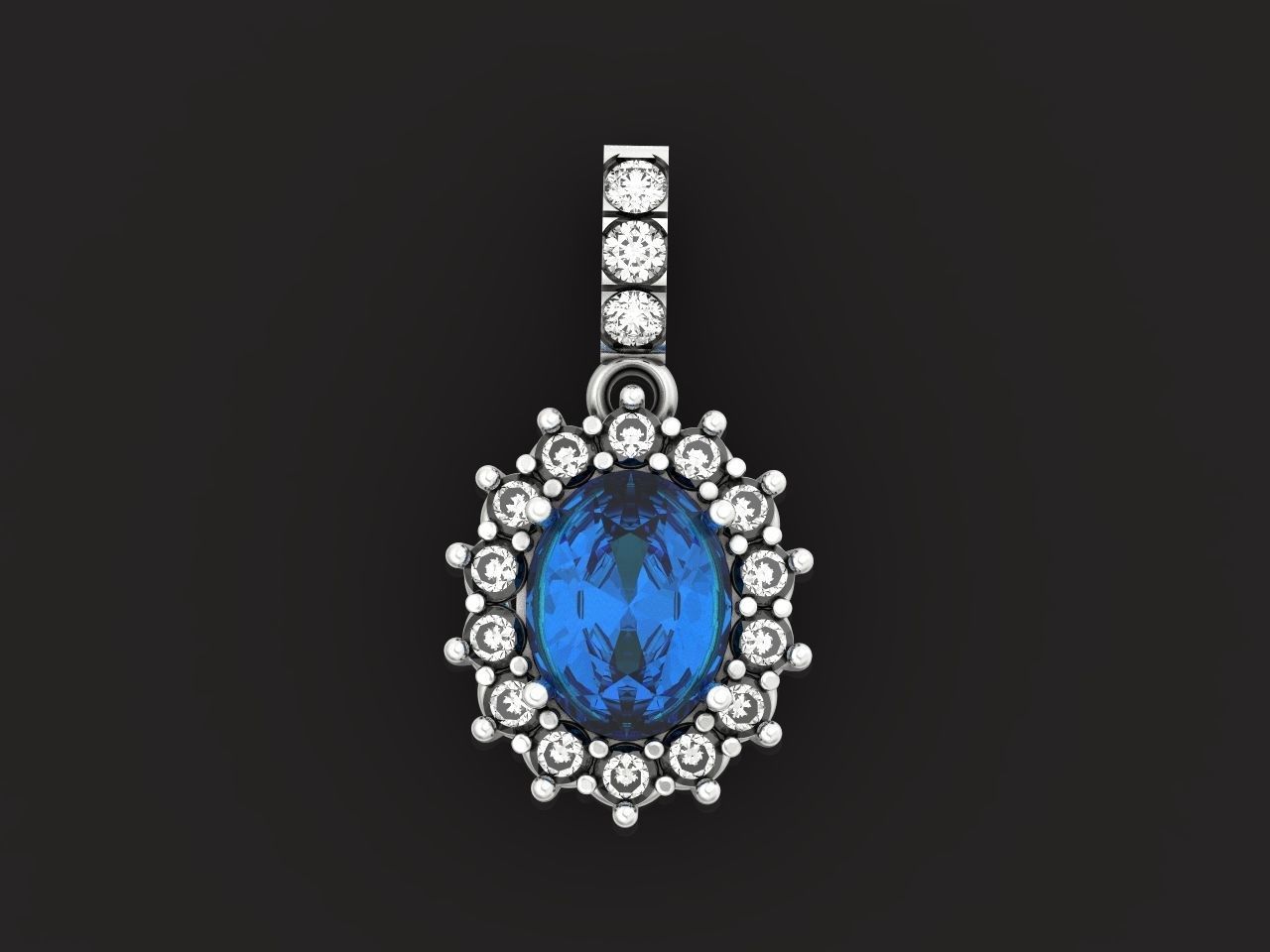 set Earring and ring  oval Style Dangle 3D Model Collection_39
