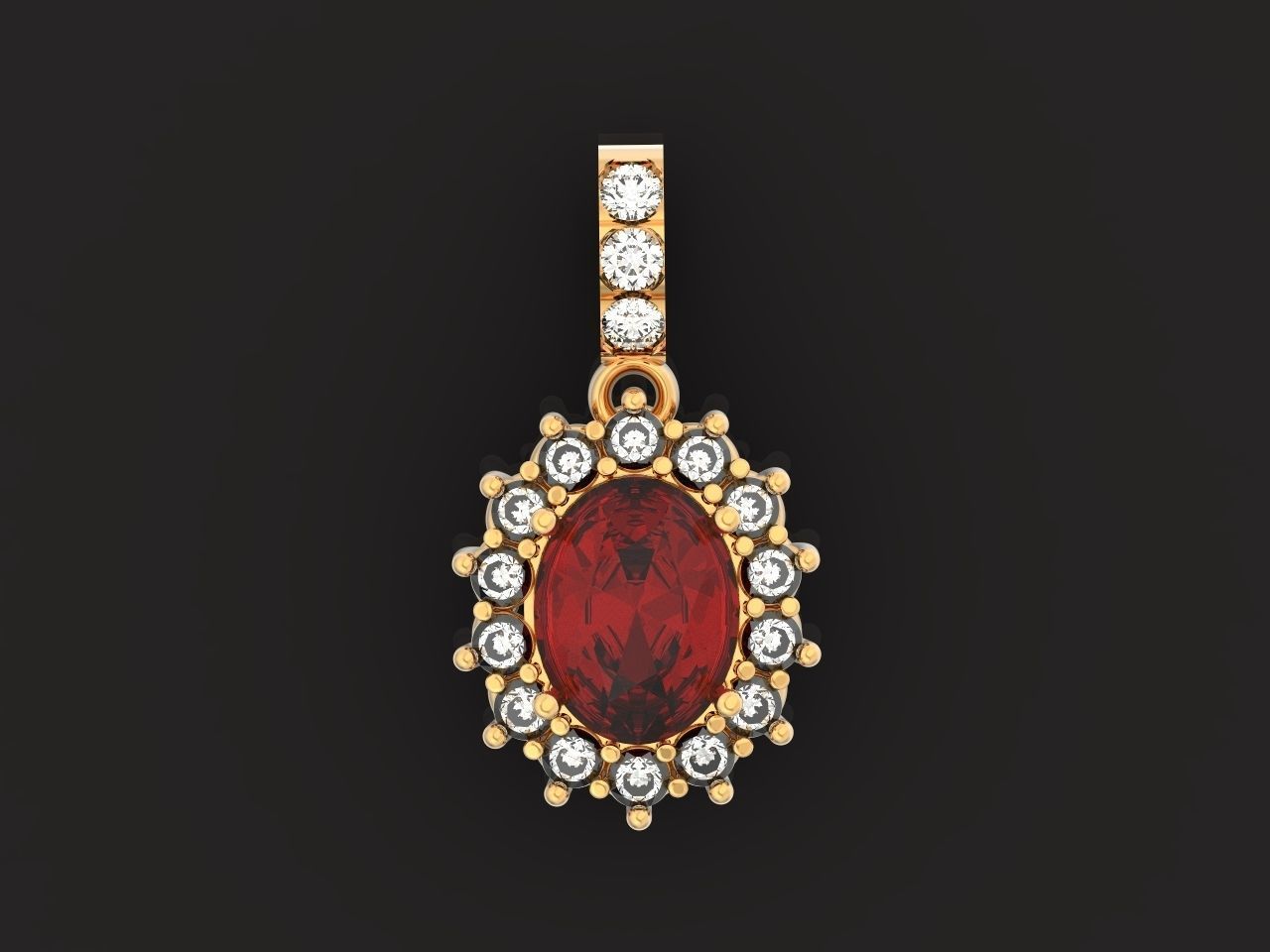 set Earring and ring  oval Style Dangle 3D Model Collection_38