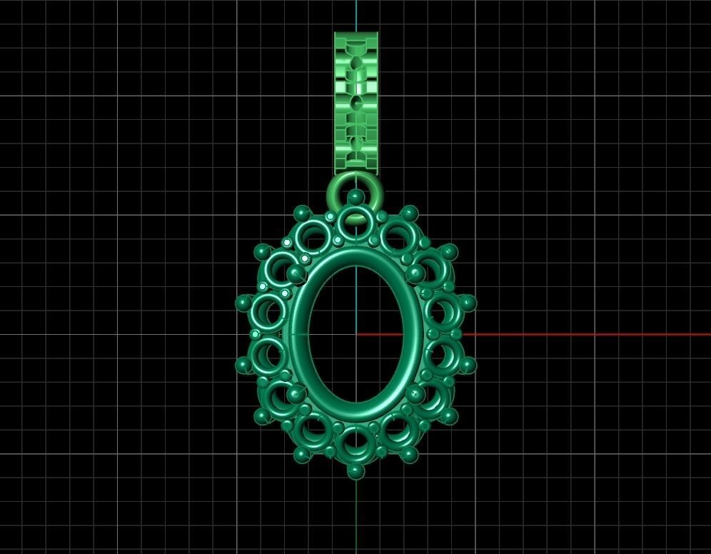 set Earring and ring  oval Style Dangle 3D Model Collection_34