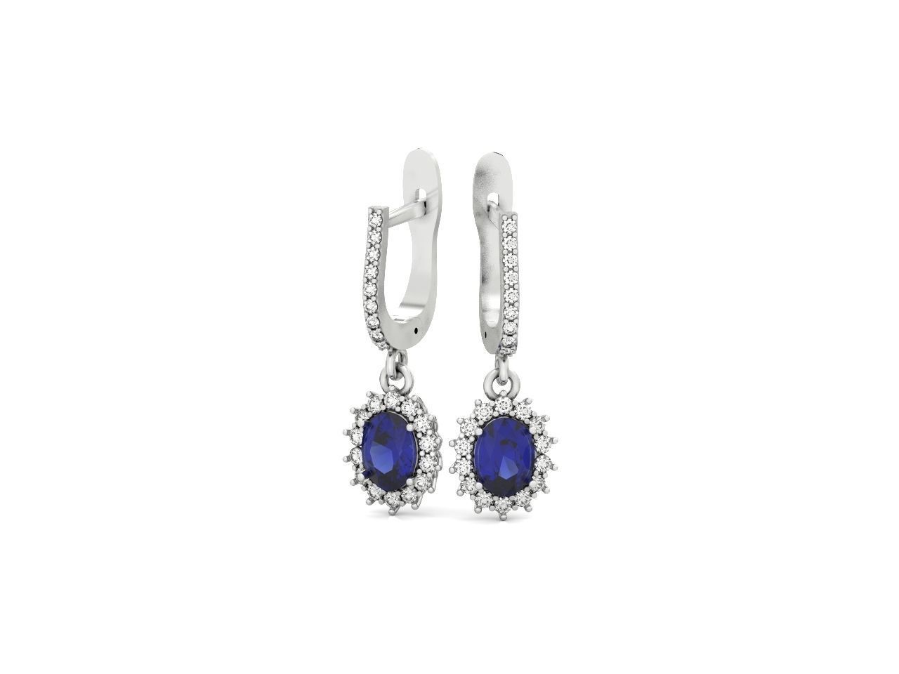 set Earring and ring  oval Style Dangle 3D Model Collection_14