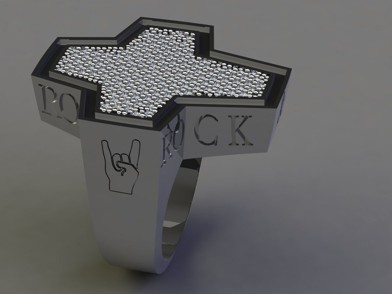 ROCK AND ROLL RING 3D print model_1