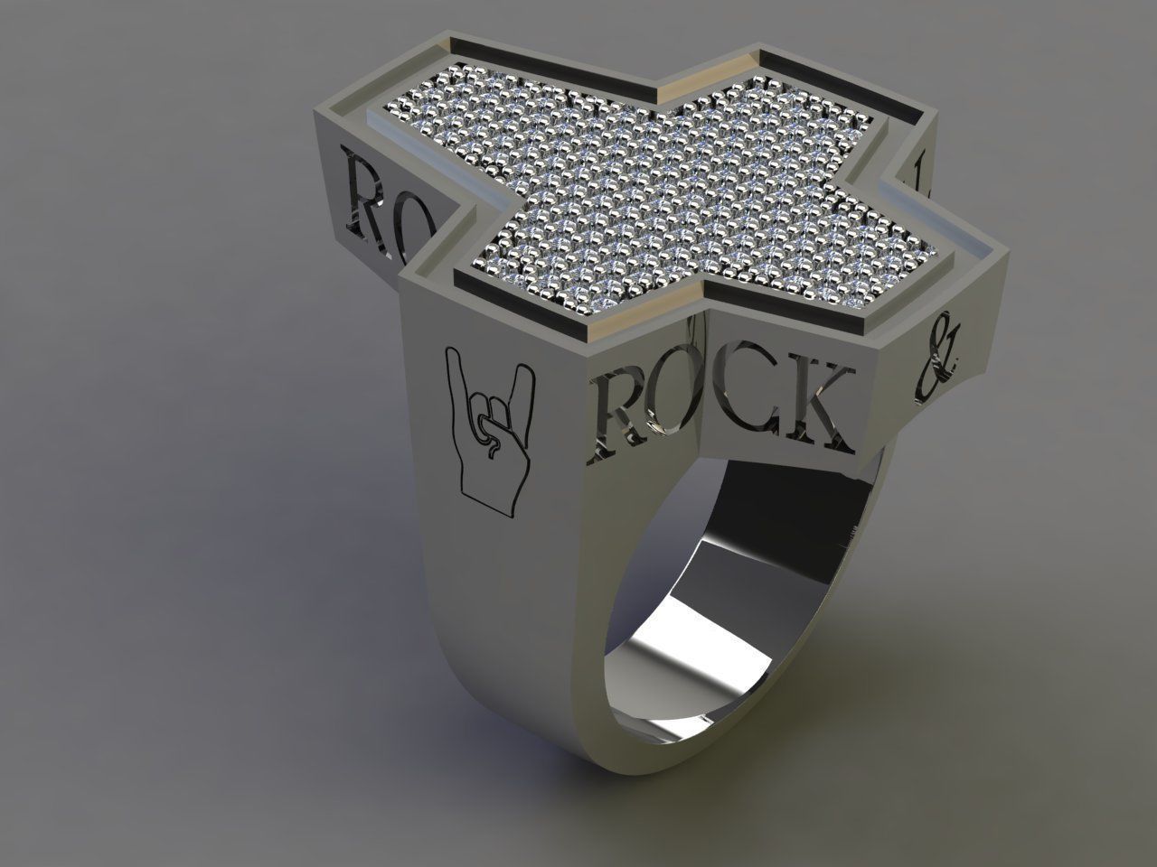 ROCK AND ROLL RING 3D print model_2