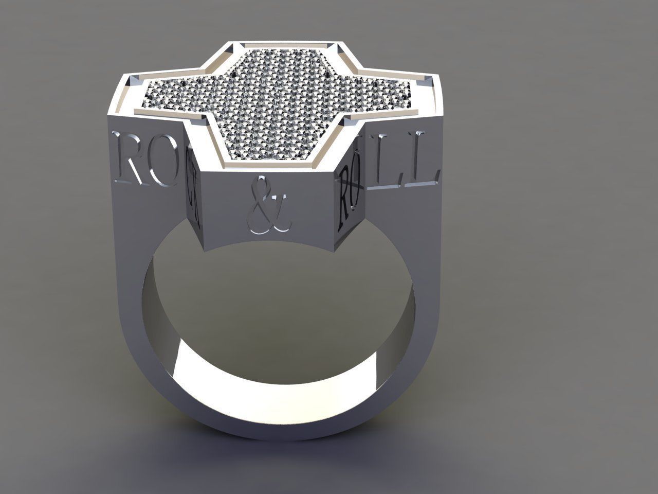 ROCK AND ROLL RING 3D print model_3