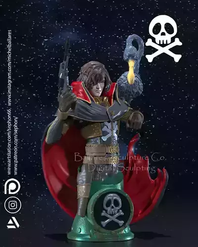 CAPTAIN HARLOCK BUST BY CREATIVE GEEK MB 3D print model