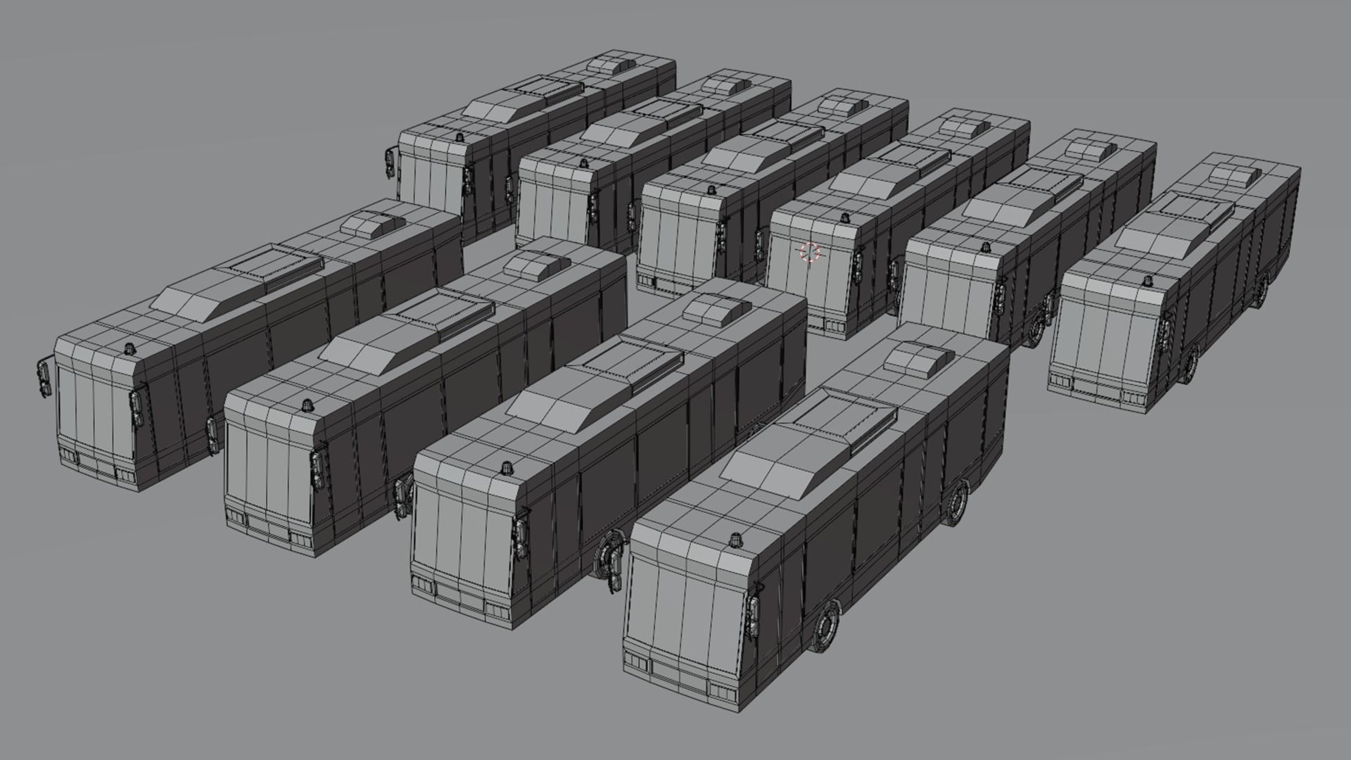 Bus Collection 070546 Low-poly 3D model_5