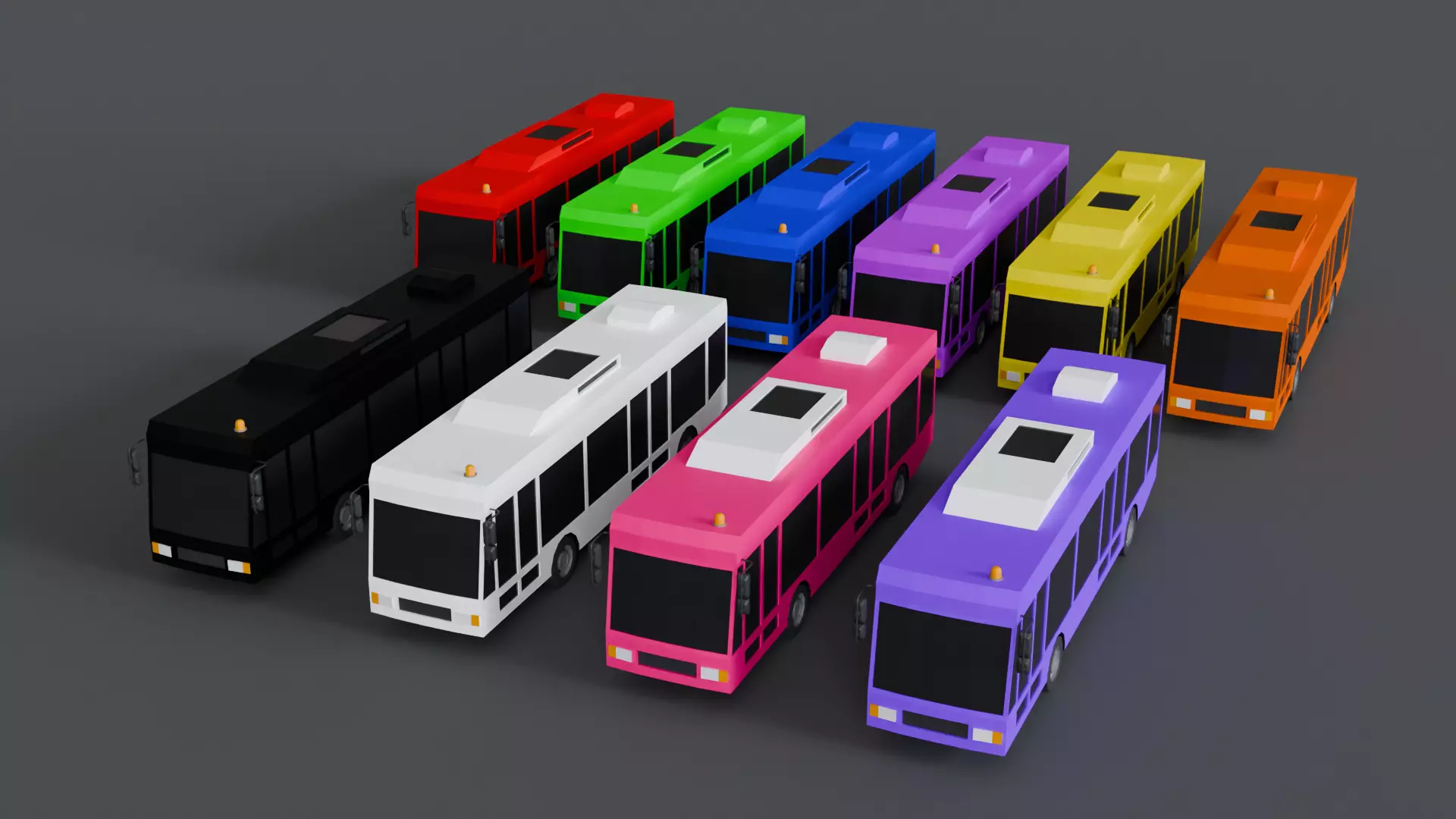 Bus Collection 070546 Low-poly 3D model_0