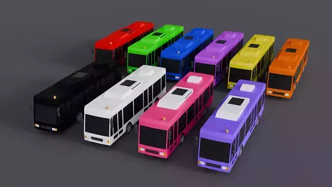 Bus Collection 070546 Low-poly 3D model