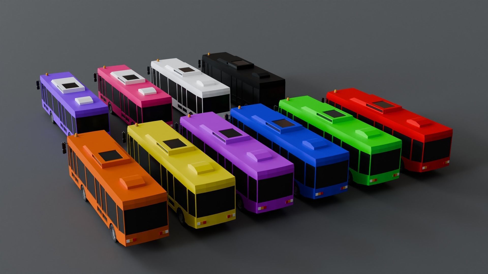 Bus Collection 070546 Low-poly 3D model_4