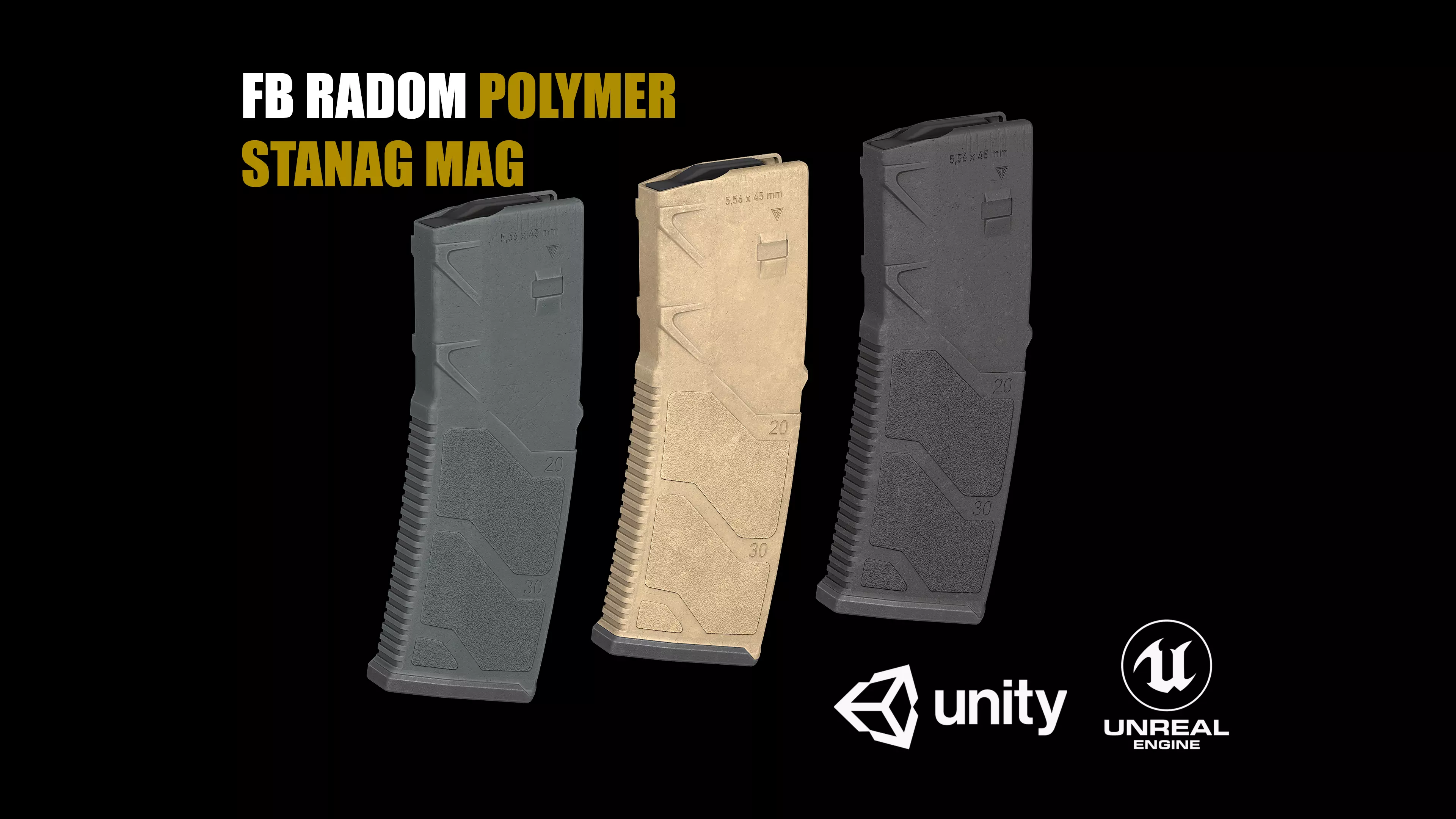 FB Radom AR-15 Polimer Magazine Low-poly 3D model