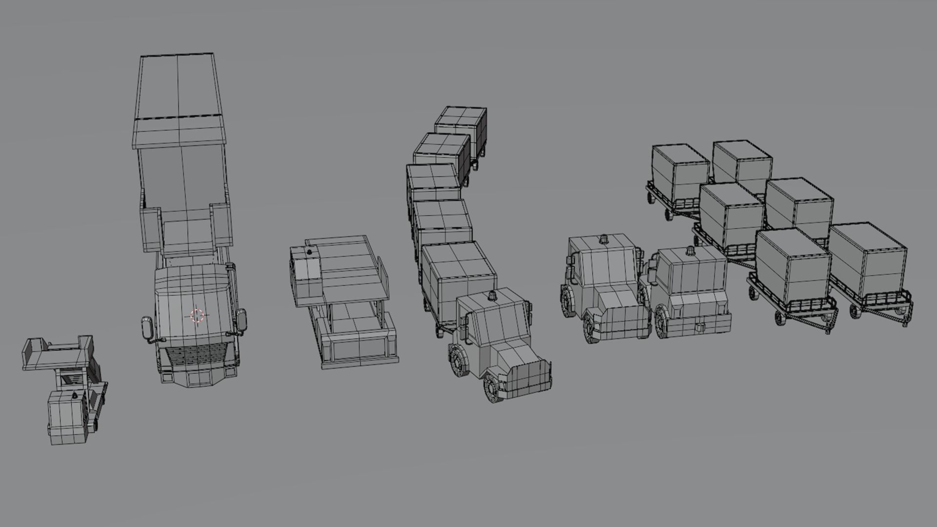 Car Plane Container Pack 070519 Low-poly 3D model_5