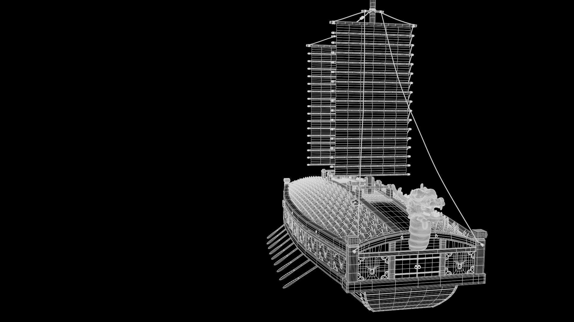 Ancient Korean turtle boat in Jinhae 3D model_11