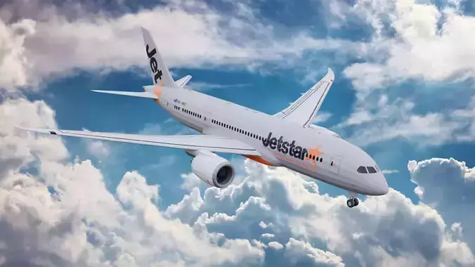 Jetstar Plane 787 Low-poly 3D model