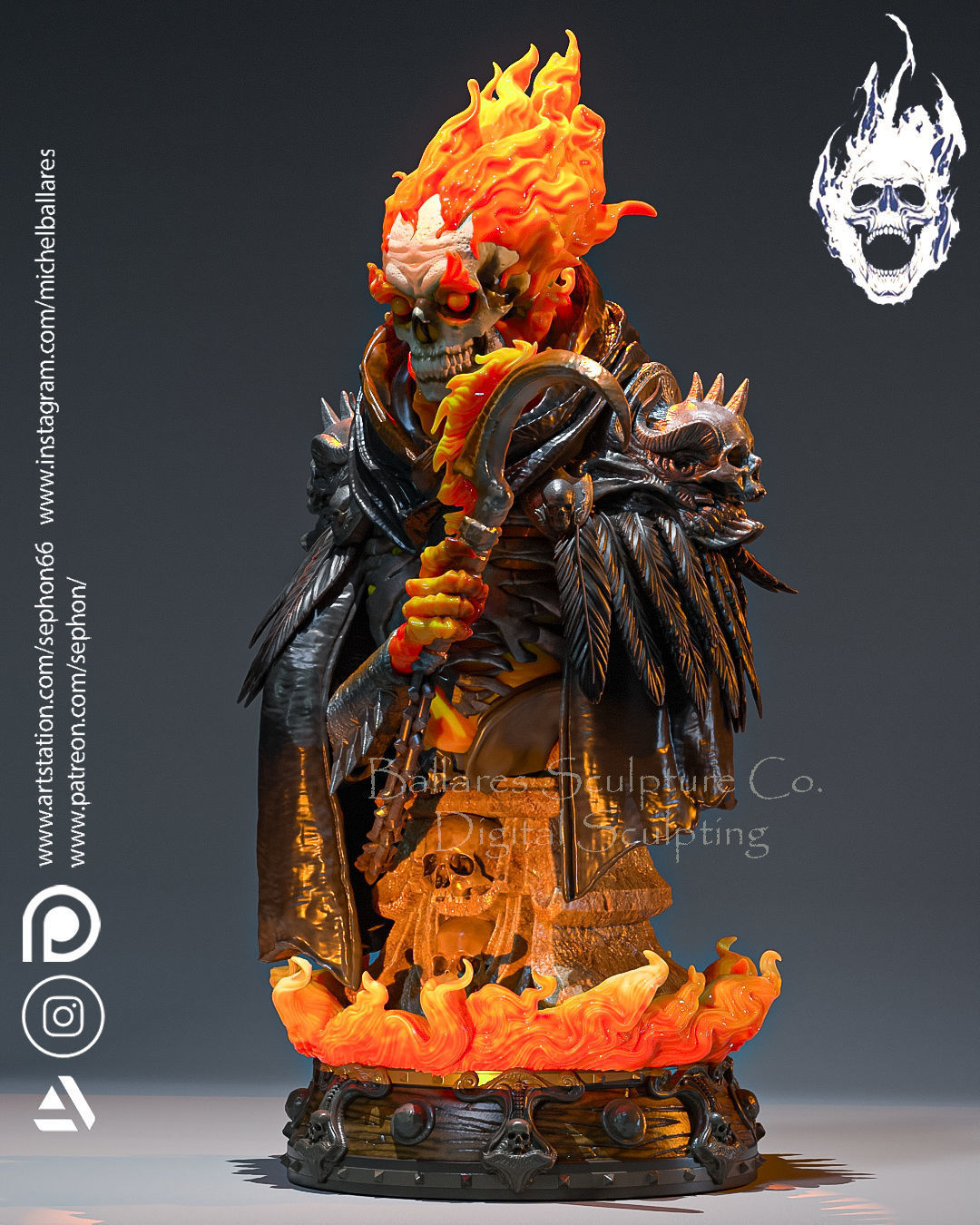 GHOST RIDER ALTERNATIVE HERO BUST BY CREATIVEGEEK MB 3D print model_1