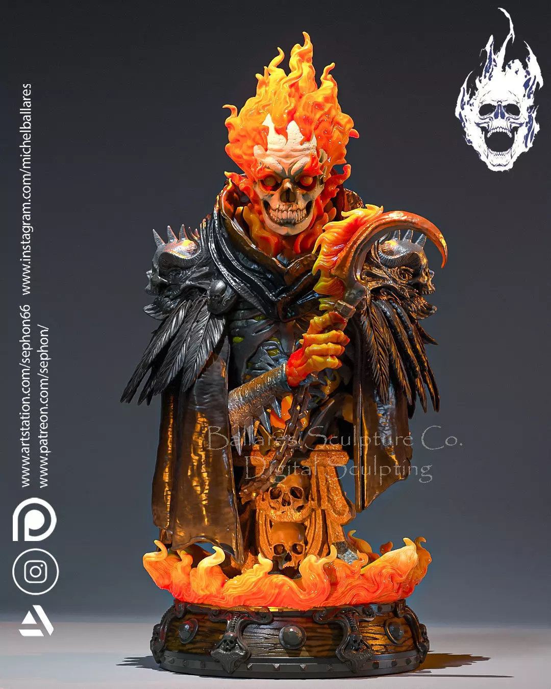GHOST RIDER ALTERNATIVE HERO BUST BY CREATIVEGEEK MB 3D print model_0