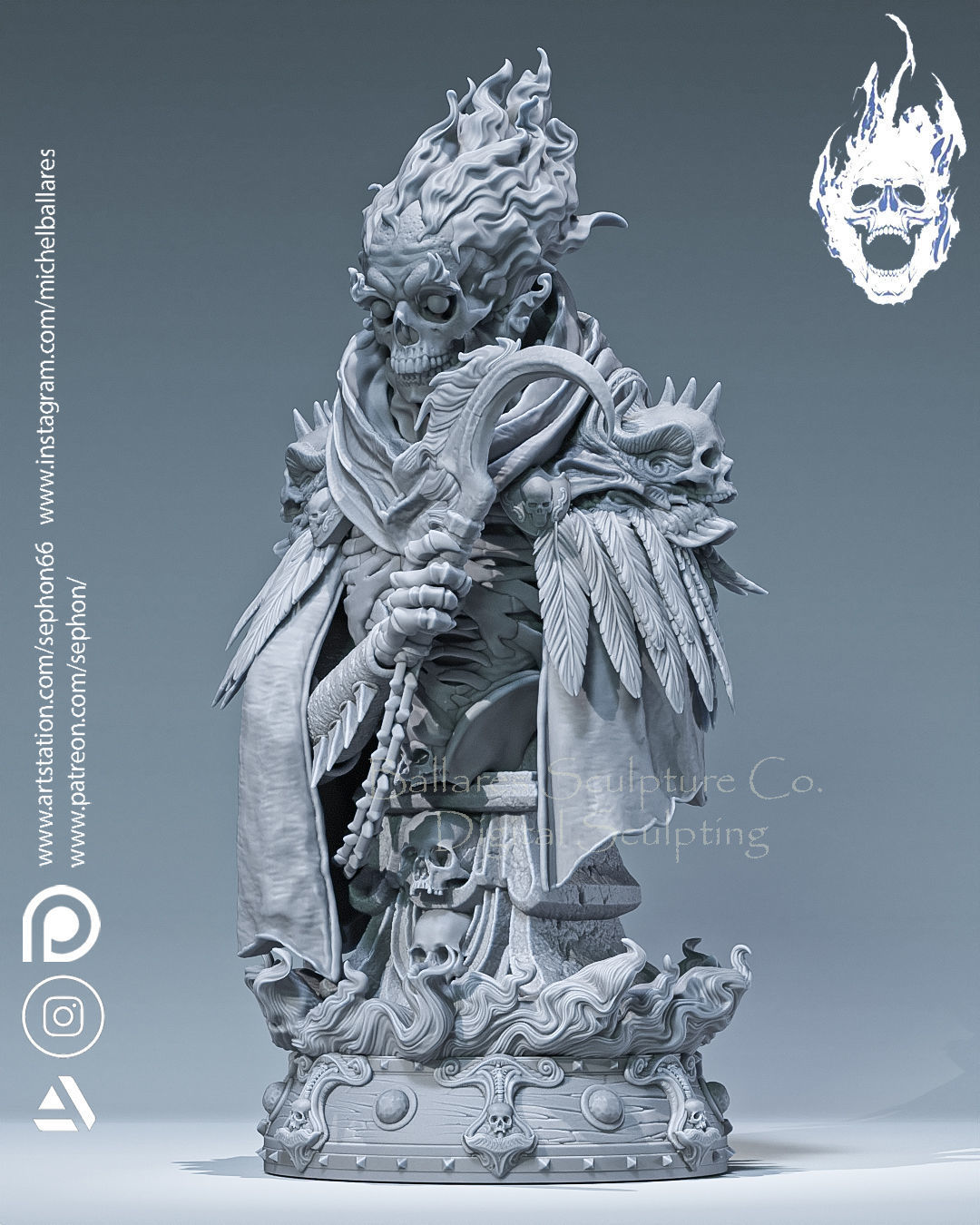 GHOST RIDER ALTERNATIVE HERO BUST BY CREATIVEGEEK MB 3D print model_5