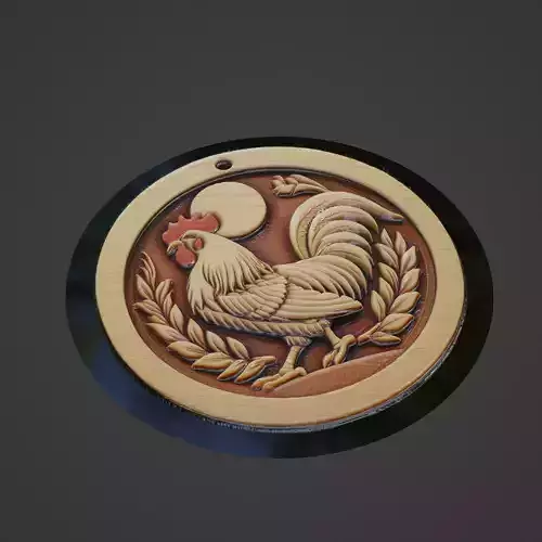 Cockerel Animal Medallion