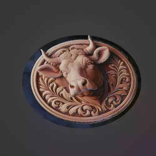 Bull Animal Medallion