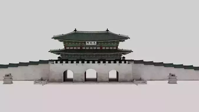 Korea - Gwang Hwa Mun - Seoul - Hi Poly 3D model