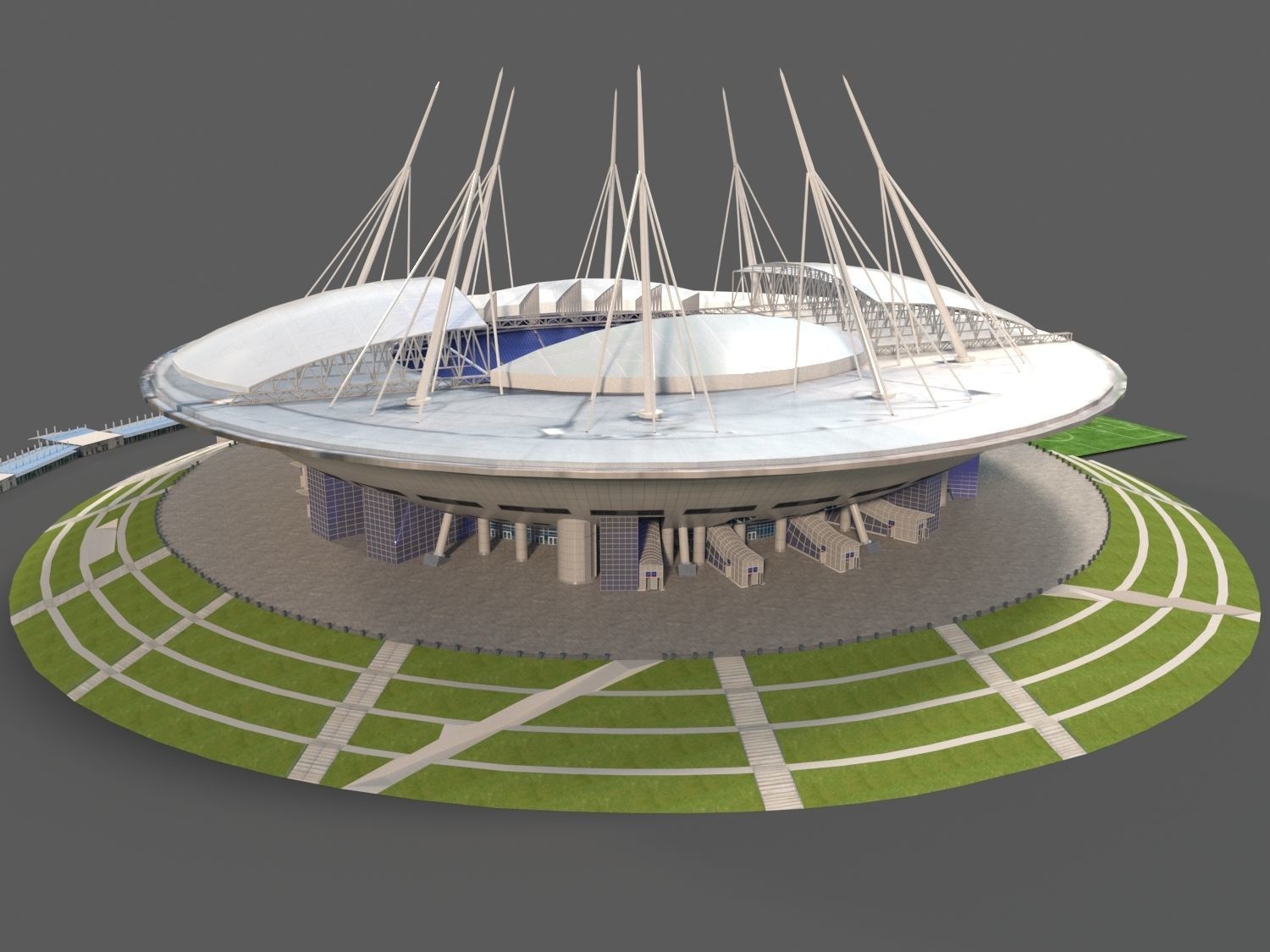 Zenit arena Krestovsky stadium Low-poly 3D model_4