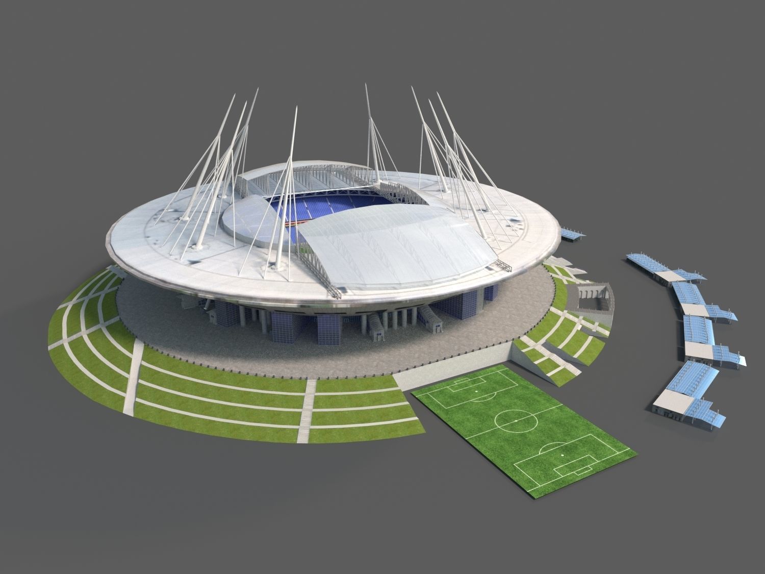 Zenit arena Krestovsky stadium Low-poly 3D model_3