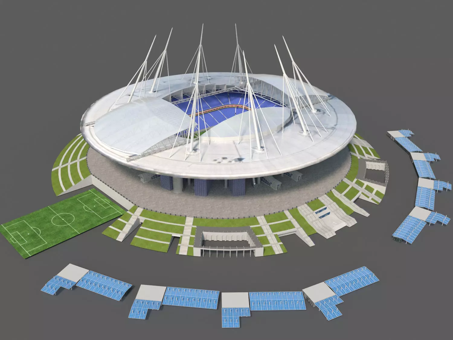 Zenit arena Krestovsky stadium Low-poly 3D model_0
