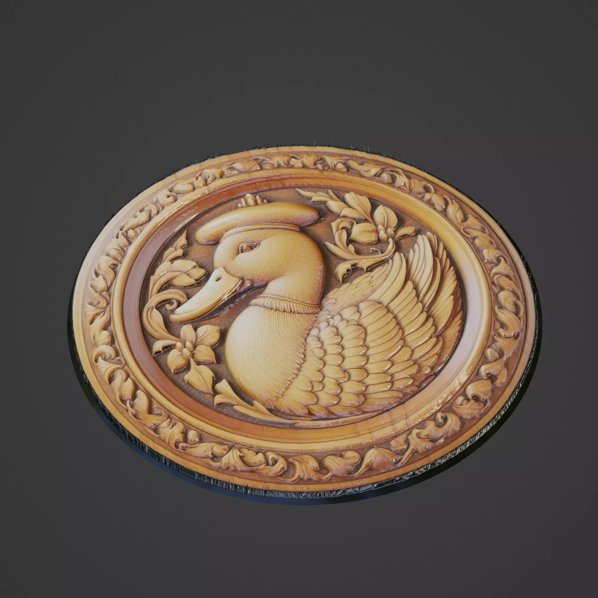 Duck Animal Medallion 3D print model_0