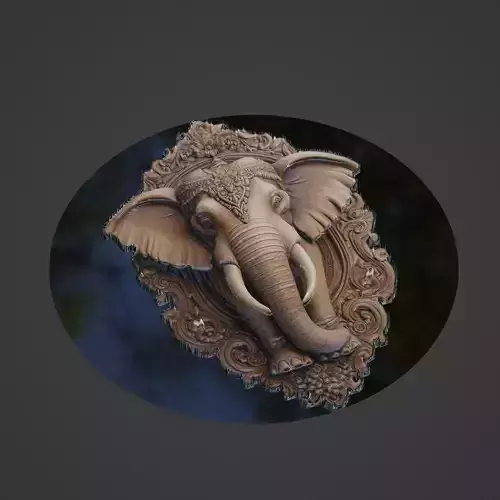 Elephant Animal Medallion