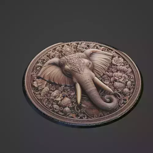 Elephant Animal Medallion