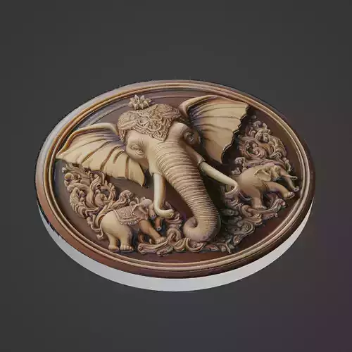 Elephant Animal Medallion