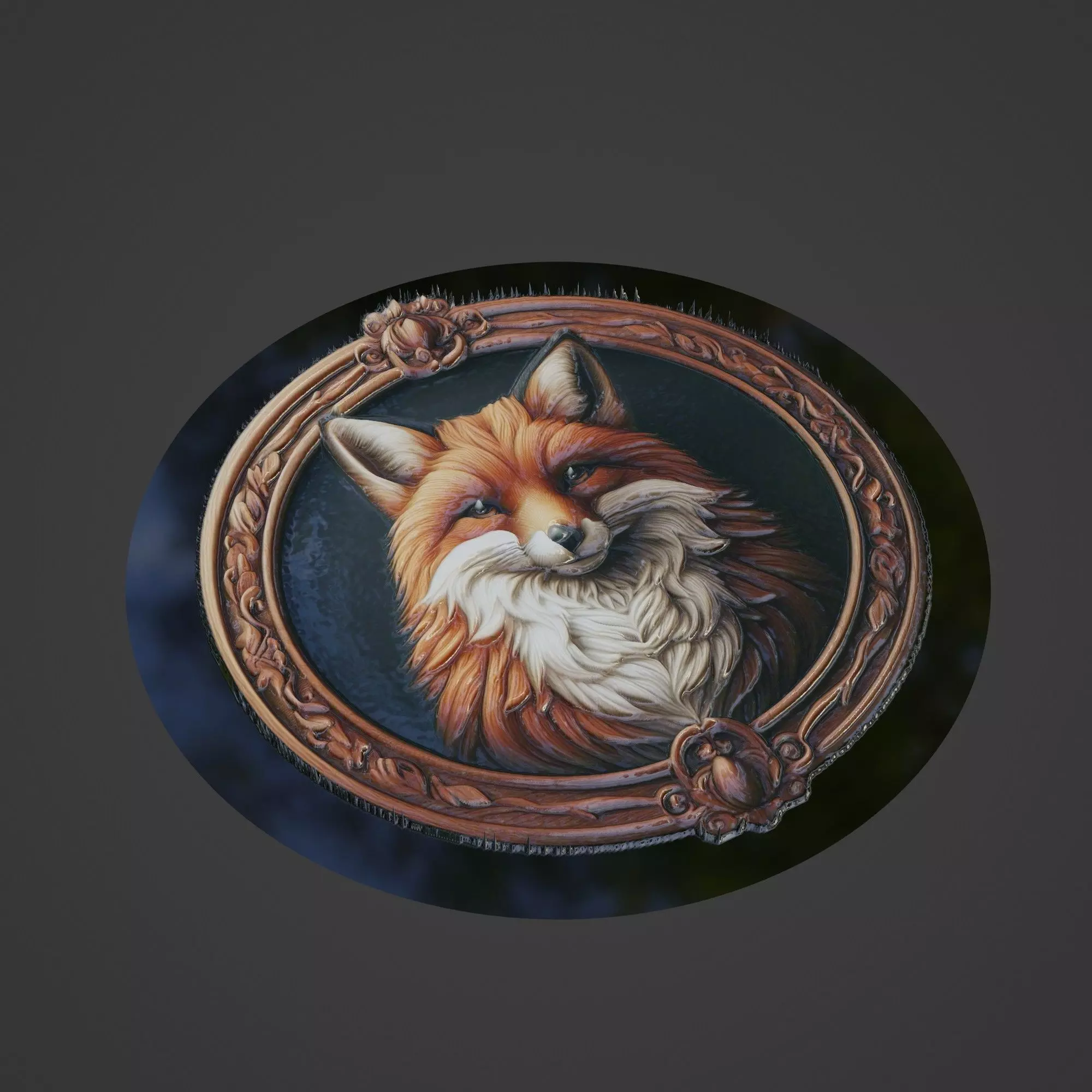 Fox Animal Medallion 3D print model