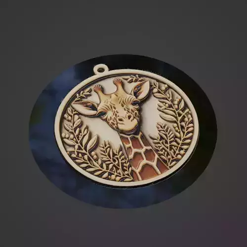 Giraffe Animal Medallion